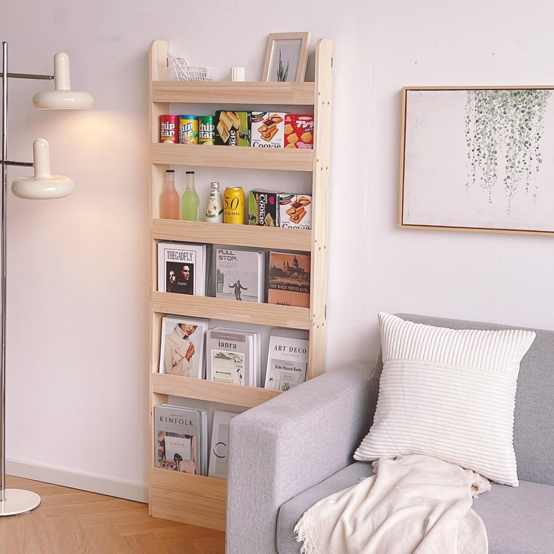 Heehee Solid Wood Bookshelf Bookcase Book Shelf Organizer for Books,