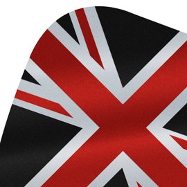 Mission Darts Alliance Flights | Extra Strong Premium UV Flights | Union Jack Kite Shape 100 Micron, Red, 3 Sets of 3 Flights (3xF3090)