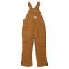 Carhartt Boys' Insulated Canvas Bib Overalls, Carhartt Brown Duck -