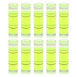 HARFINGTON 10pcs Small Cylindrical Bubble Level Vials 10x35mm PMMA Mini Horizontal Bubble Spirit Level Measuring Layout Tools for RV TV Picture Frame Hanging Tool Leveler