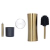 Toilet Brush Set Stainless Steel Gloden Space Saving Soft Durable