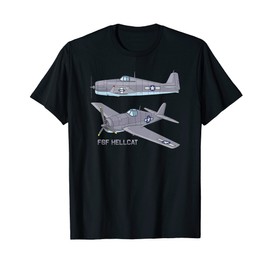F6F Hellcat American WW2 Carrier Fighter Plane Diagram T-Shirt