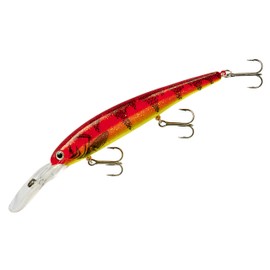 Band-It Walleye Deep Minnow Jerkbait Fishing Lure, Fishing Accessories, Dives ro 27-feet Deep, 4 3/4", 5/8 oz, Red Chartreuse, (BDTWBD229)