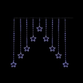 Premier 1.2m x 1.2m Christmas Star Pattern Flexibrights White Pin Wire Curtain Light with 258 White LEDs, Indoor and Outdoor Use, Clear Cable