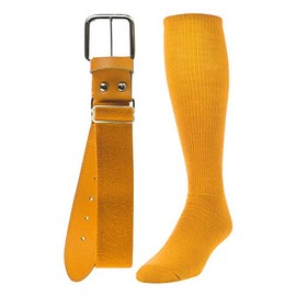 TCK Baseball/Softball Youth Belt & Socks Combo Set (Gold, Small) - Gold,Small
