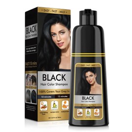BOJICA Black Hair Dye Shampoo 3 in 1 for Gray Hair, Hair Color shampoo for Women, Natural Shampoo Hair Dye-100% Grey Hair Coverage/Herbal Ingredients - 150ml (5.07 oz)