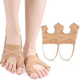Bunion Corrector, Adjustable Big Toe and Tail Toe Separator Orthopedic Bunion Splint Brace, Hammer Toe Straightener Bunion Relief, Breathable Bunion Socks Sleeves for Women Men, Day Night Support (L)