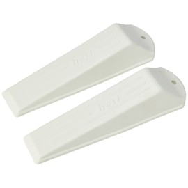 Merriway BH01961 (2 Pcs) Premium Heavy Duty White Rubber Door Wedge Stoppers - Pack of 2 Pieces