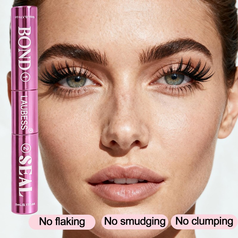 Lash Glue LAUBESS Waterproof 2-IN-1 Lash Bond and Seal Eyelash