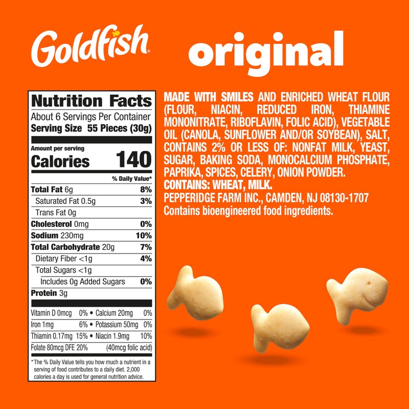 Goldfish Original Crackers, Snack Crackers, 6.6 oz bag