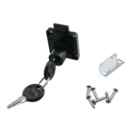 TAODAN Square Drawer Lock Cylinder Extended Computer Desk Cabinet Door Storage Lock with Screws 2 Keys for Wooden Wardrobes Black