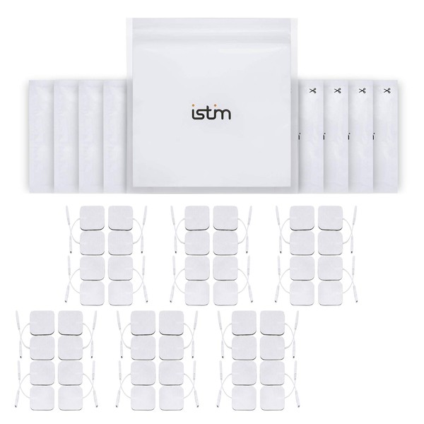 iStim Super Soft 2"x2" TENS Unit Electrodes for TENS Massage EMS - 100% Japanese Gel (2"X2" - 48 Pieces)