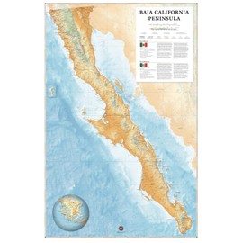 Benchmark Maps: Baja California Peninsula Wall Map - 25 x 39 inches - Front Lamination