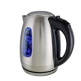 Ovente Portable Electric Hot Water Kettle 1.7 Liter Stainless Steel 1100 Watt Power Fast Heating Element Countertop Tea Maker Boiler Heater with Automatic Shut-Off & Boil Dry Protection Silver KS960S