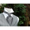 HISDERN Tie Scarf Black and White Men's Wedding Ascot Tie