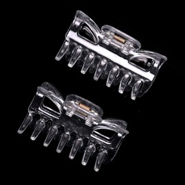 Basic Sense 3.2 inch Hair Claws, Durable & Sturdy Non-Slip Grip Classic Design Clamps, Jaw Clips, Large 2pcs set Clear