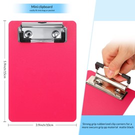 60 Pack Mini Clipboards 4 x 6 Inch Memo Small Clipboards Plastic Check Presenters for Restaurants Pocket Cute Clipboard with Profile Clip for Small Notepads Receipts Tickets for Office (Colorful)