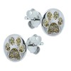 Golden Paw Print Earrings - 925 Sterling Silver