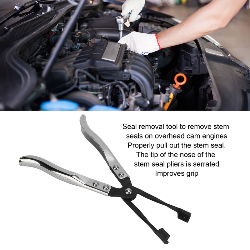 Valve Stem Seal Plier Long Neck Carbon Steel Removal Install