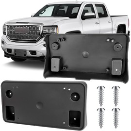 Jogscay License Plate Bracket Accessories for GMC Sierra 1500 2016 2017 2018, Front Bumper License Plate Holder Replacement Frame Black Mount