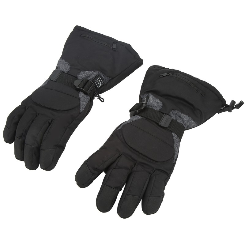 One Pair Heated Gloves Unisex Black XL 3 Gears Temperature