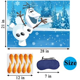 Hrency Pin The Nose on The Snowman Game for Kids Christmas Party Game for Kids Snowman Pin Game with 24Pcs Nose Stickers Birthday Party Supplies Activities