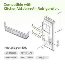 2025 Upgrade W10887799 W10671656 Door Shelf Bin Compatible with KitchenAid JennAir Refrigerator W10795606 AP6030669 PS11765673 EAP11765673