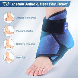 Hilph Ankle Ice Pack Wrap for Swelling & Sprained, Reusable Ankle Cold Pack Wrap for Plantar Fasciitis, Hot Cold Therapy Compression Wrap for Feet & Heel, Achilles Tendonitis, Soreness (1 Pack)
