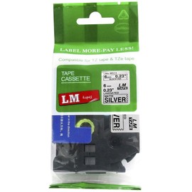 1/Pack LM Tapes - LMeM911 Premium 1/4" Black Print on Matte Silver Label Compatible with Brother TZe-M911 P-Touch Tape Includes a Tape Color/Size Guide. Replaces TZ-M911 6mm 0.23 Laminated