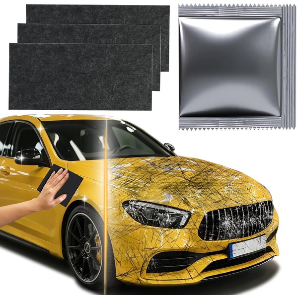 Huotwoe Nano Sparkle Cloth Car Scratches Remover,3PCS Multi-Purpose Nano Magic