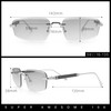 Bevel Lens Rimless Hustler Retro Gangster Rapper Rectangle Luxury Sunglasses