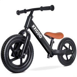 KRIDDO Balance Bike 2 Year Old, Toddler Balance Bike for Kids Aged 2-5, with DIY Colorful Stickers, Non-Slip Sporty Footrest, Racing-Style Frame, Gift for 2-4 Boys and Girls, Black