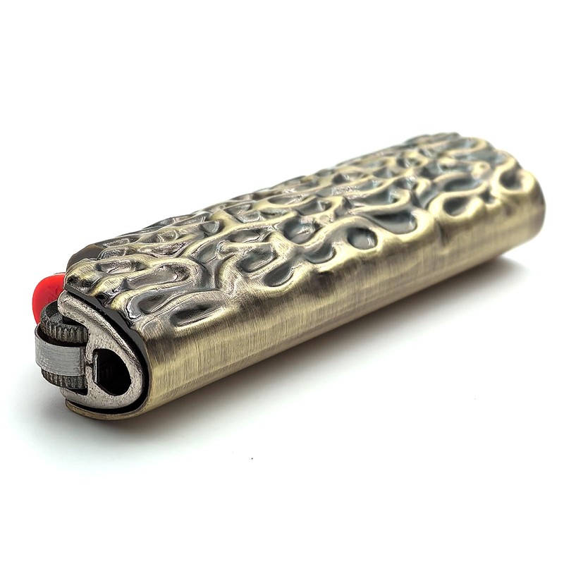Lucklybestseller Metal Lighter Case Cover Holder Water Ripple Engraving for