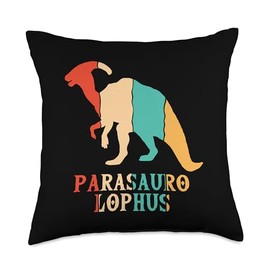 Plush Parasaurolophus Dinosaur Costume Toy Gifts Retro Parasaurolophini Hadrosauridae Lover Parasaurolophus Throw Pillow, 18x18, Multicolor