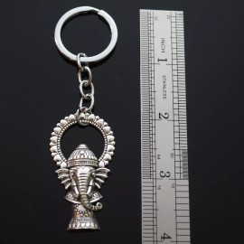 Unbranded Ganesha Buddha Elephant Pendants Steel Silver Keychain 50x28mm Gift