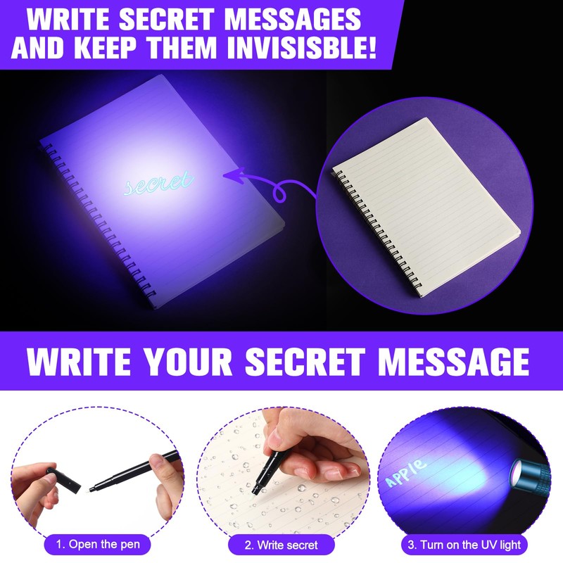 Tegeme Tegeme 8 Pcs Black Light Markers Set 4 Invisible