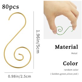 Hillylolly Bauble Hangers, Pack of 80 Christmas Bauble Hangers, Hooks for Christmas Baubles, Christmas Tree Bauble Hangers, Christmas Baubles Hooks, Christmas Tree Decoration as Decorative Pendants