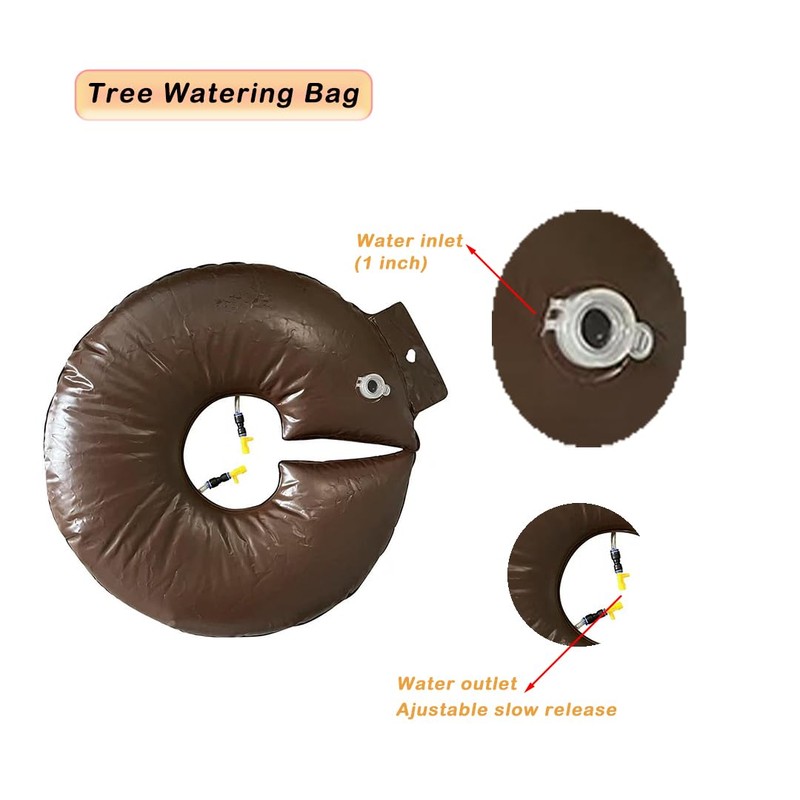 Dzxnnt 10 Gallon Brown Tree Watering Bag Ring - Adjustable