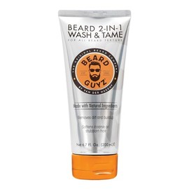 Beard Guyz Lavado y acondicionador de barba 2 en 1, champú de limpieza profunda para barba para hombres, fórmula suavizante y domesticante, 6.7 onzas 