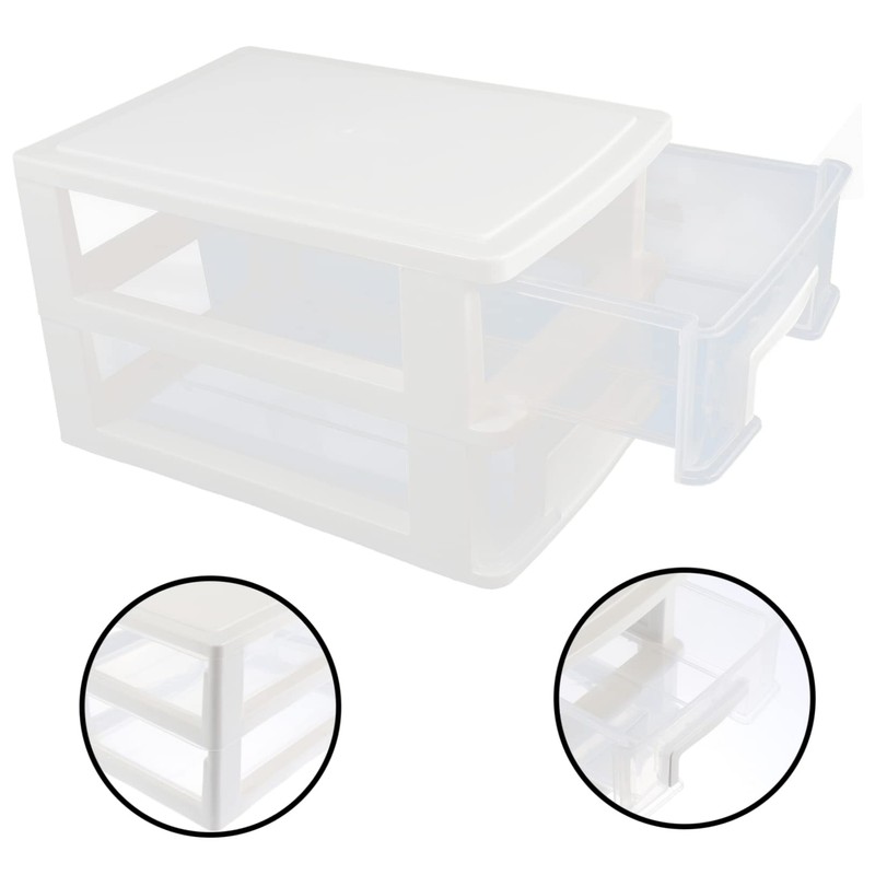 OATIPHO Drawer Organizer Storage Box 2-Layer Desktop Storage Tool Transparent