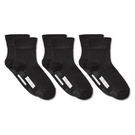 Gunze Men's Socks, Comfortable Workshop, 3 Pairs Set, No Elastic Cuffs, Short Length, Black, 25.0-27.0 cm