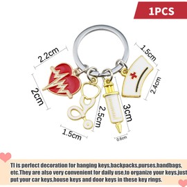 FAMIDIQGO Keyring for Nurse with Engraving Best Friend Heart Best Friend Gifts for Nurse Boyfriend Girlfriends Gift Ideas