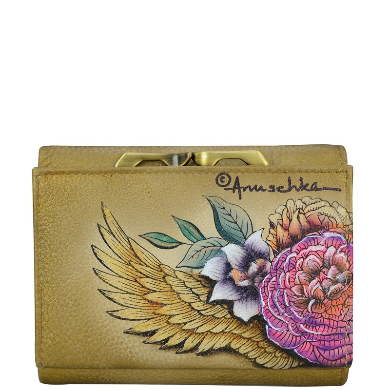 Anuschka Hand-Painted Genuine Leather Women's RFID Blocking Small Flap French