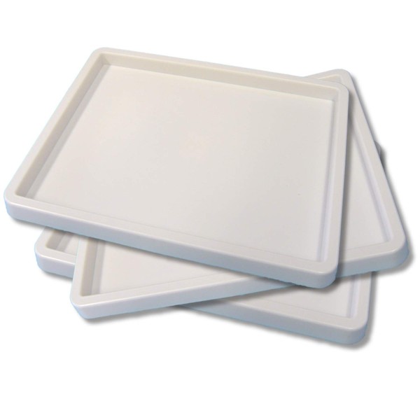 Set of 3 White Inking Tray Craft Paint Palette by