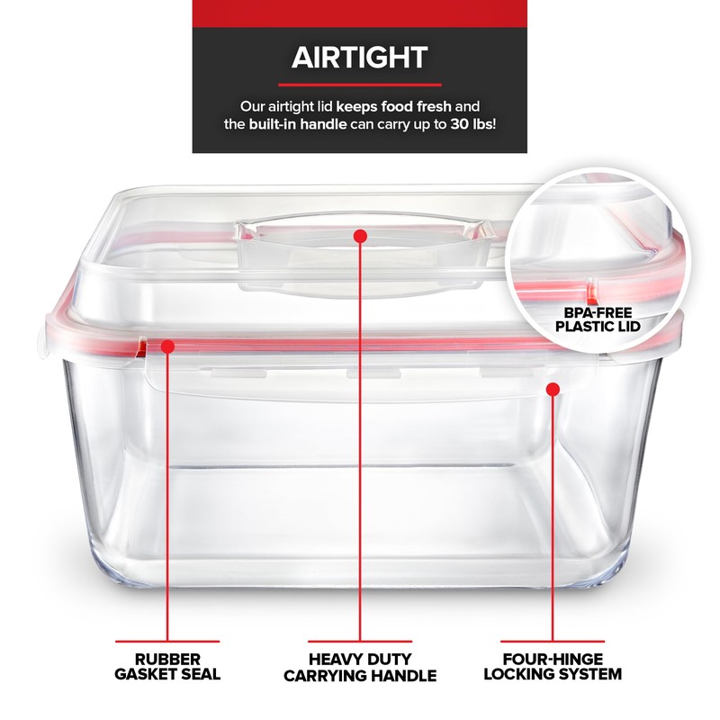 Stock Your Home 28 Cup Extra Large Rectangular Glass Food