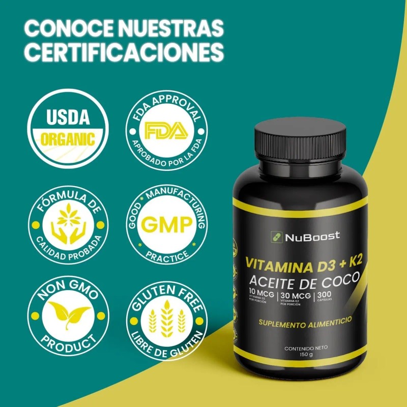 Kit Vitamina D3 K2 Y Citrato De Magnesio Nuboost Sin