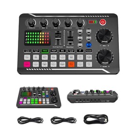 KEPEAK Sound Card, Live Sound Card with DJ Mixer Effects & Voice Changer, Multi-Application Podcast Production Studio Equipment, for Streaming Podcasting Gaming