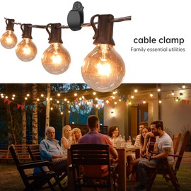 GEZIDEA String Light Hooks,Screw in Hooks for Hanging Christmas Light,Led Fairy Led Light Clips,Black,50 Pack