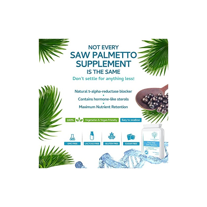 Pure Wild Saw Palmetto 2500mg 90 Capsules – Exclusively Produced