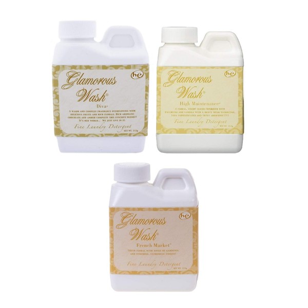 Tyler Glamorous Wash Laundry Detergent Liquid 4oz Gift Set (Diva, French Market, & High Maintenance)
